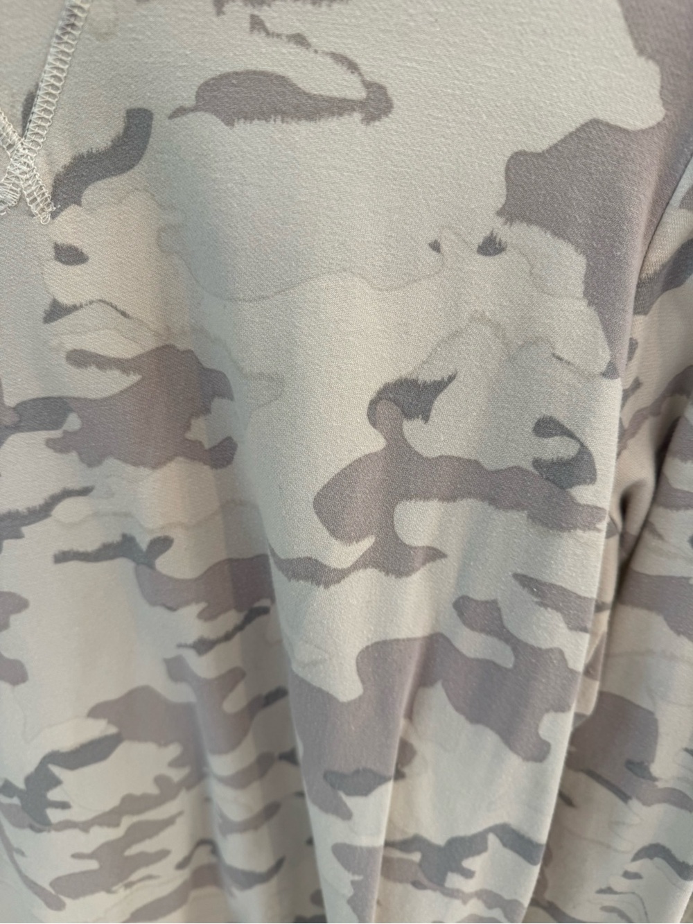 Mono B Beige & Gray Camo Crewneck Top - Picture 3 of 6